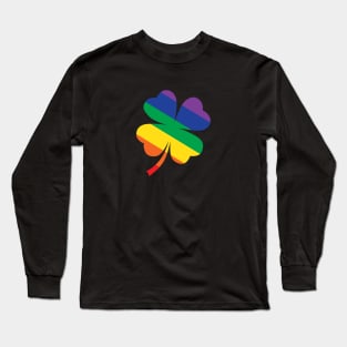 Rainbow St Patrick's Day Clover LGBTQ Gay Pride Long Sleeve T-Shirt